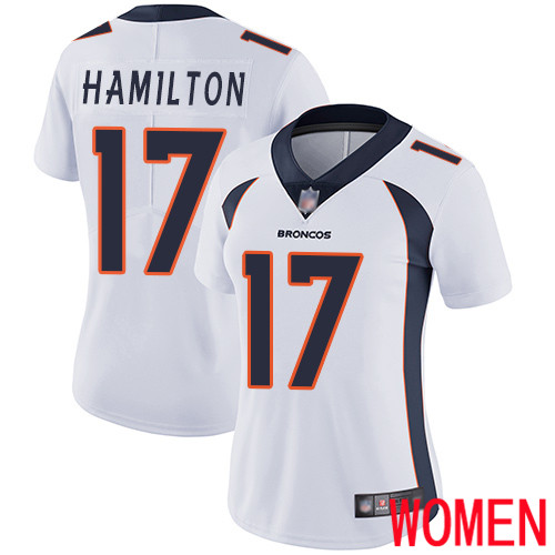Women Denver Broncos #17 DaeSean Hamilton White Vapor Untouchable Limited Player Football NFL Jersey->youth nfl jersey->Youth Jersey